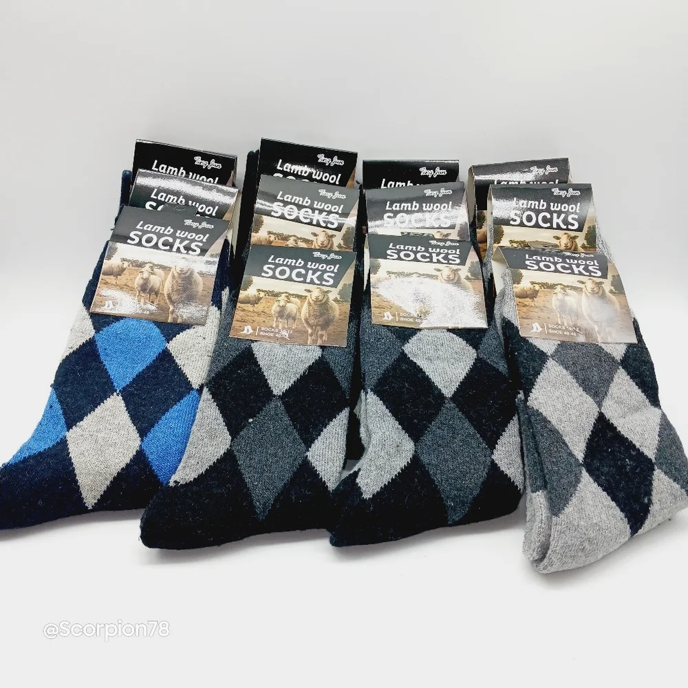 ⚫️  12 Lamb Wool Crew Socks Thermal Warm Winter Socks Size 10-13 for Men